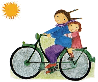 Eva-Maria Ott-Heidmann: «Fahrradfahrerinnen», Illustration